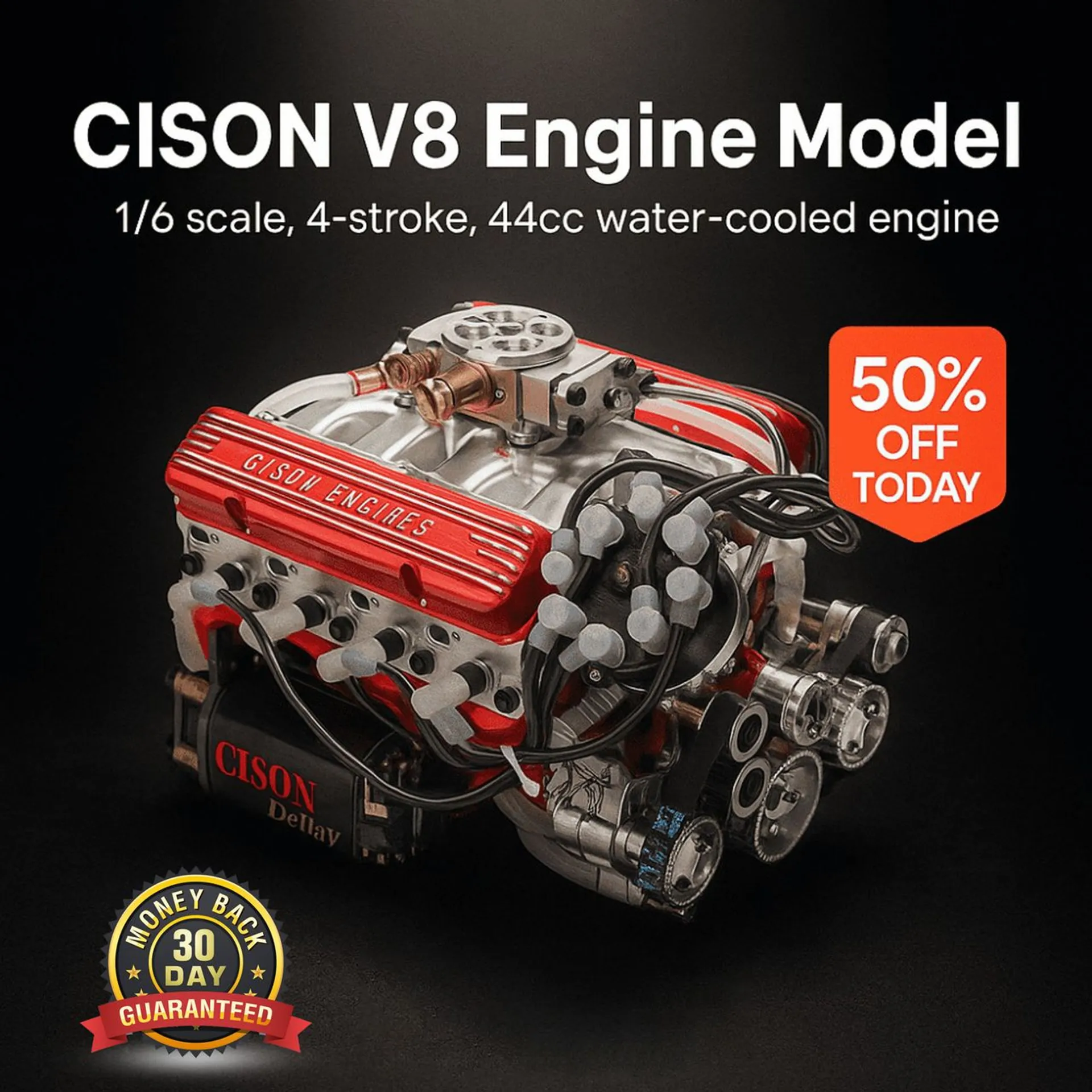 🎉Last Day Promotion 50% OFF + FREESHIPPING🔥 - Gasoline OHV V8 Small-block Engine Model Kits